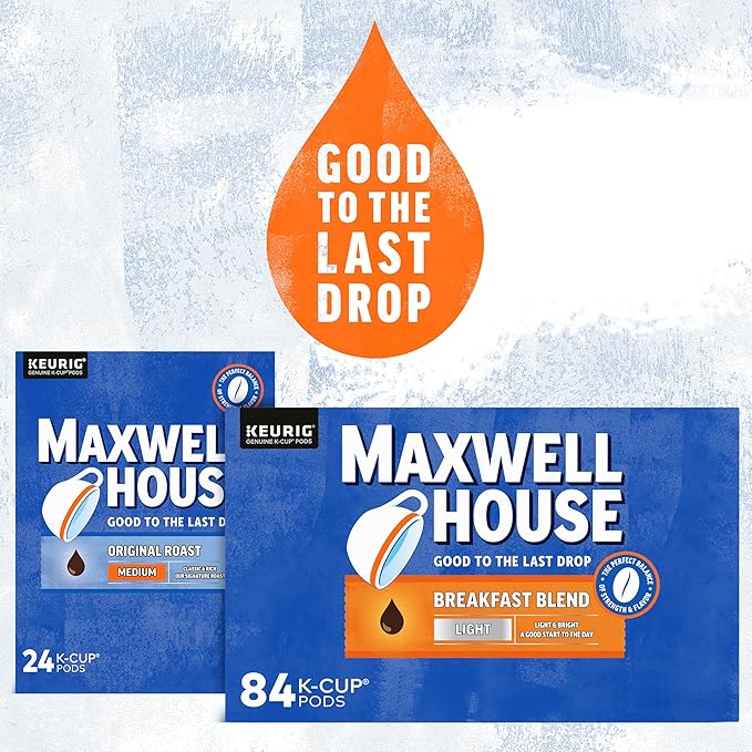 Maxwell House Breakfast Blend Mild Roast K-Cup Coffee Pods Box 84 Count (Pack of 2)