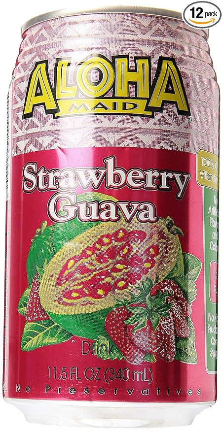 Aloha Maid Natural Strawberry Guava 11.5 Fluid Ounce Pack of 6