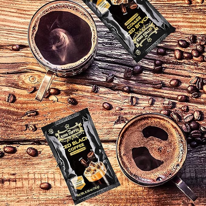 King Coffee Iced Black Instant Coffee - Finely Ground Robusta and Arabica Blend from Vietnam | 10 Sachets (0.56 oz/16g each) | 5.6 oz (Pack of 3)