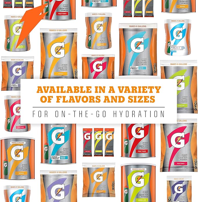 Gatorade Thirst Quencher Powder Riptide Rush 8.5oz Pouch Makes 1 Gallon/Pouch 40 Count