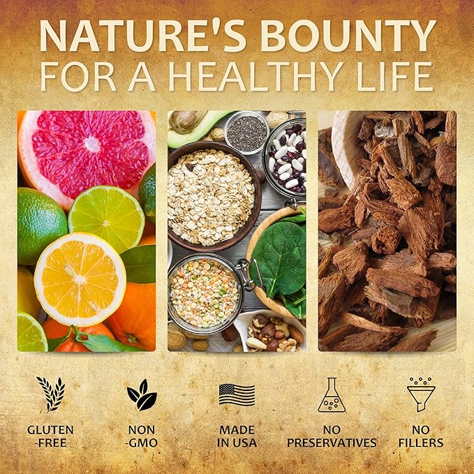 HERBALICIOUS Quinine Immune Guard - Quinine Capsules Supplement with Vitamin C D3 Zinc - for Muscle Cramps Relief &amp Stomach Wellness - Non-GMO Cinchona Bark Herbal Supplements - 500mg 60 Capsul