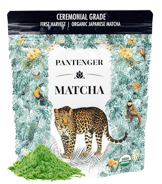 Organic Ceremonial Grade Matcha | Emerald Green Creamy &amp Sweet (for a matcha) | Japanese - First Harvest - Hand Picked - Stone Milled | By Pantenger