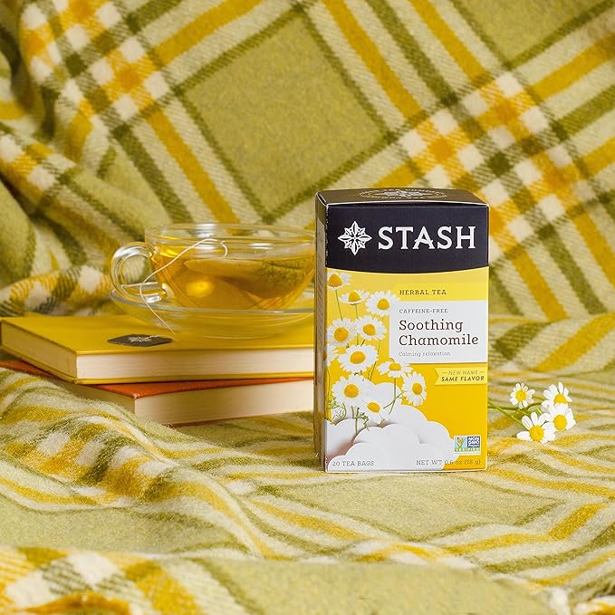 Stash Tea Chamomile Herbal Tea - Naturally Caffeine Free Non-GMO Project Verified Premium Tea with No Artificial Ingredients 20 Count (Pack of 6) - 120 Bags Total