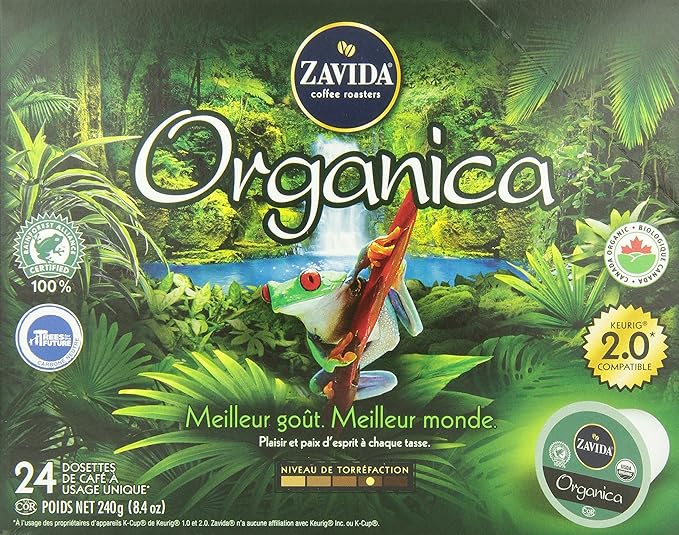Zavida Coffee Organica Single Serve Coffee Compatible with Keurig K-Cup Brewers 24-Count